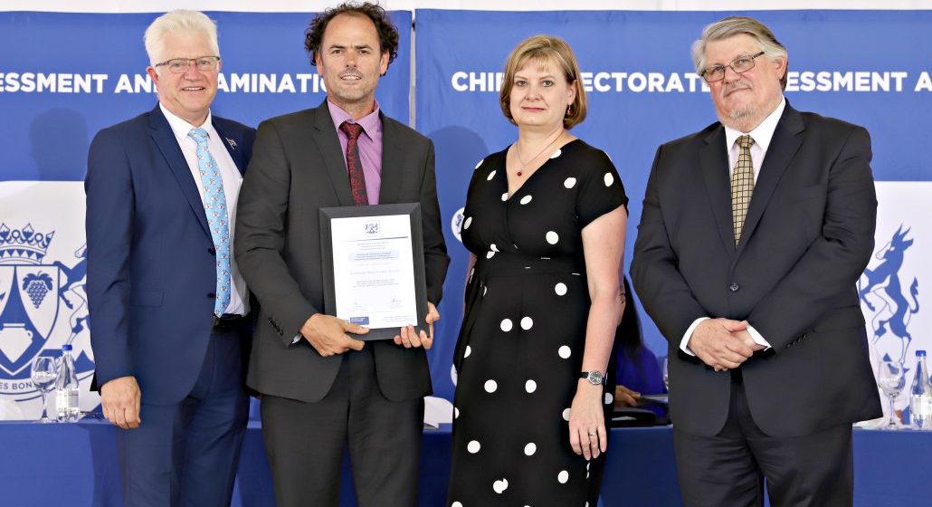 Somerset West Private School receiving national and provincial academic performance awards.